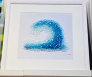 Blue glass wave framed