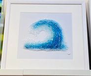 Blue glass wave framed
