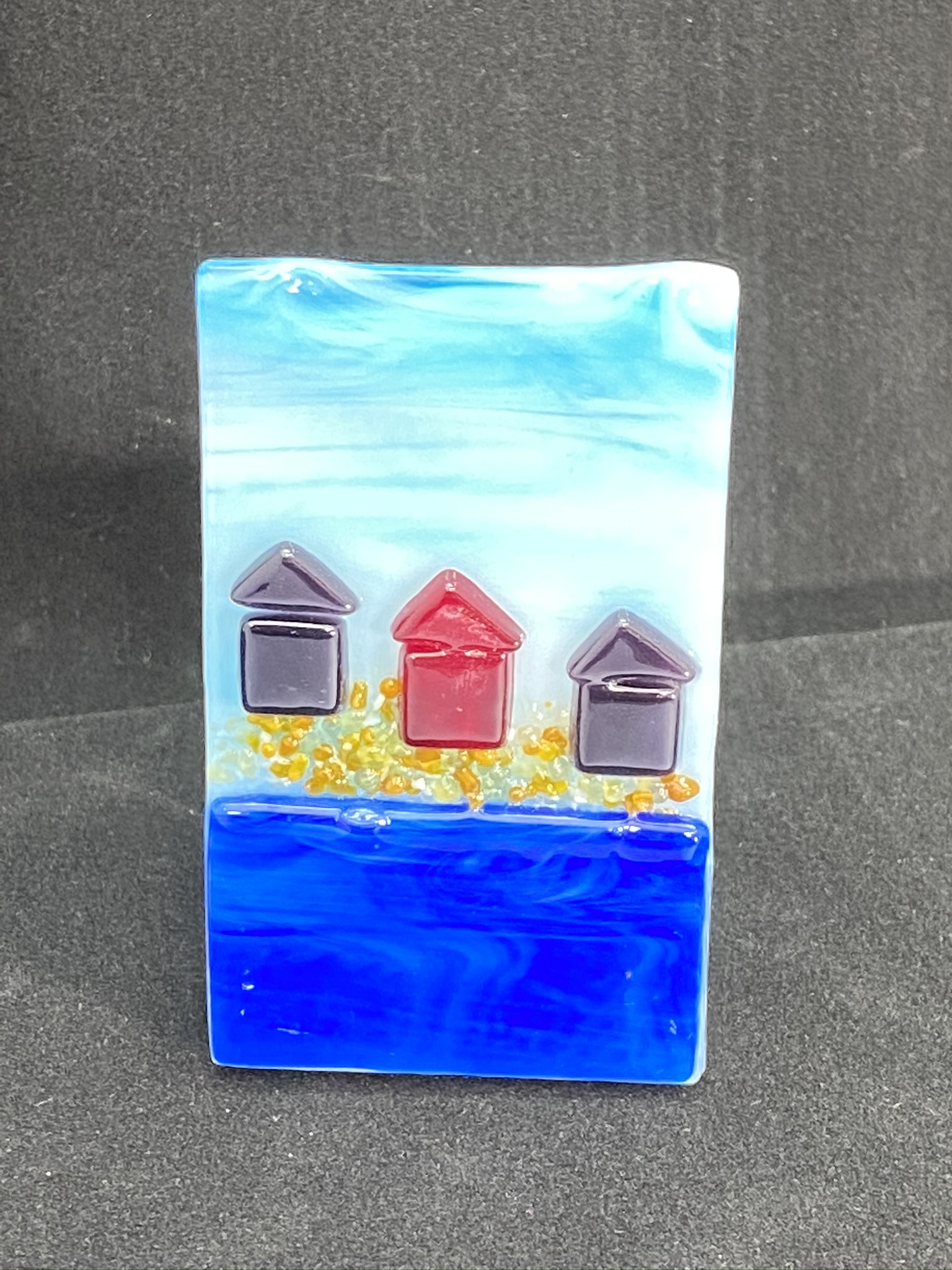 3 Beach Hut Tealight Enchanting Glass Designs Co Uk